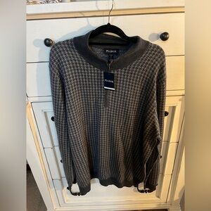 Jos. A. Bank Black and Gray Zip Up Sweater